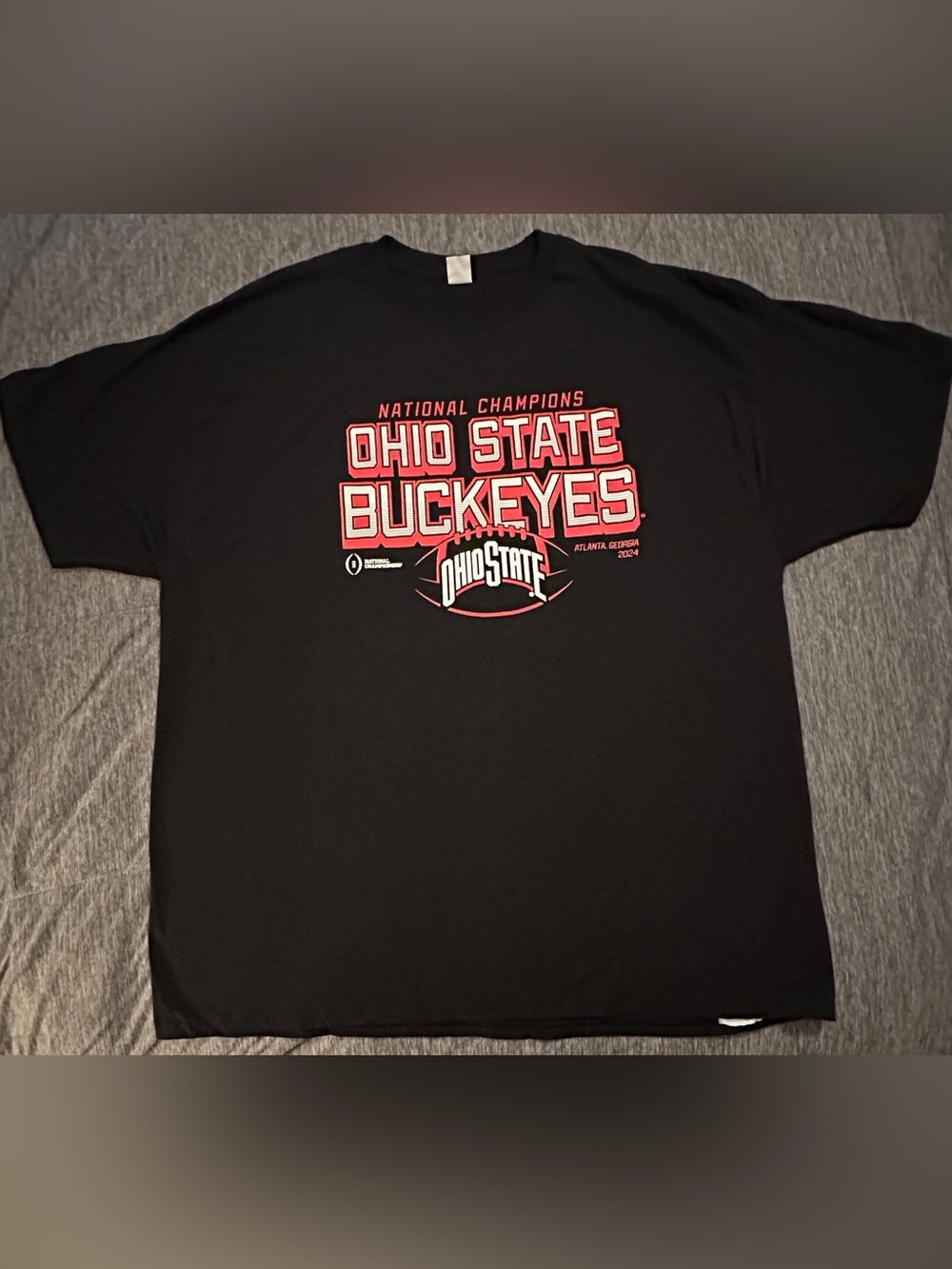 Hanes Black Ohio State Buckeyes Red & White Graphic Tee
